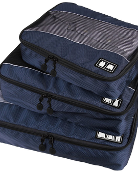 Arcenciel Foldable 3 Piece Travel Packing Cubes Set Luggage Organizer Bags
