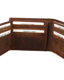 Luxury Leather Trifold Wallets For Men Extra Capacity For Credit Cards